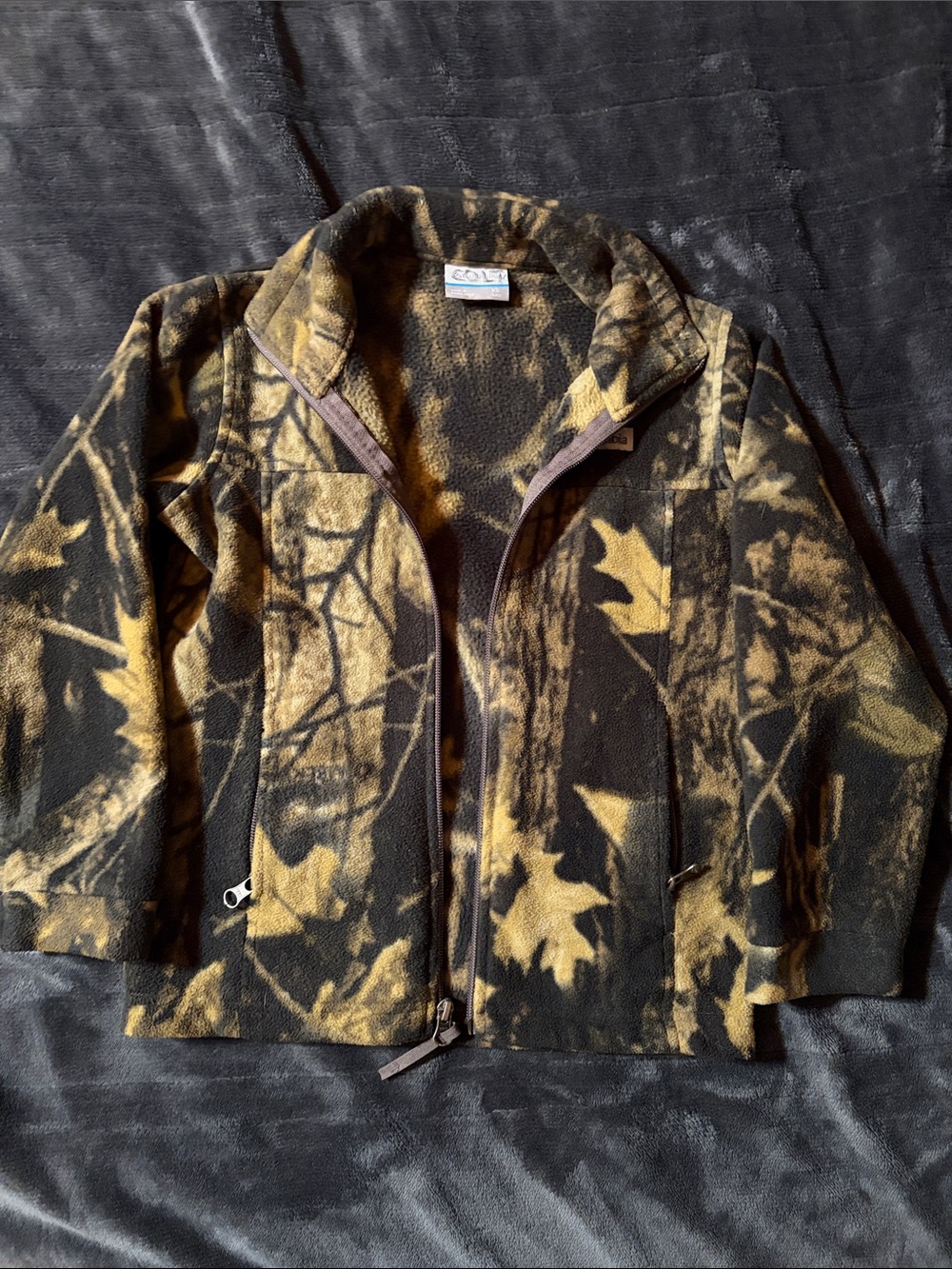 Columbia Boys Black & Mustard Camouflage Fleece Jacket
